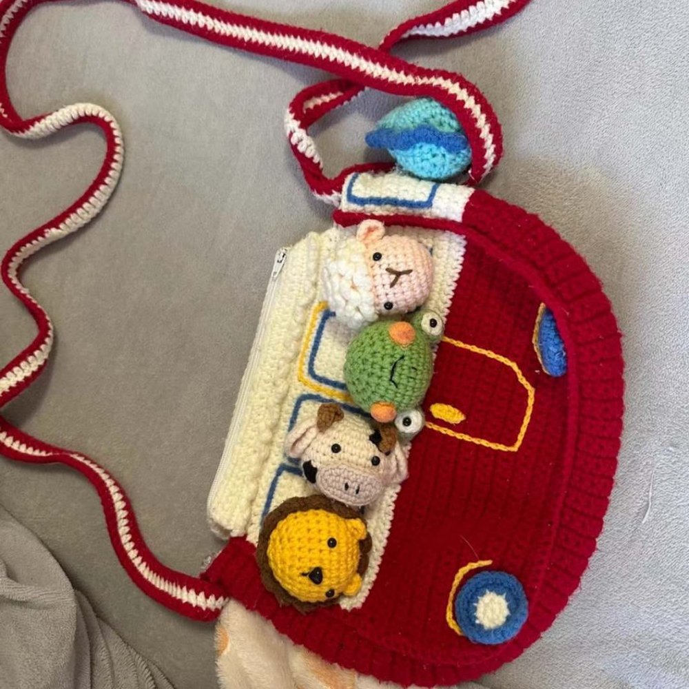 Handmade crochet bag for little girls/ Crochet bag for kids/ Birthday crochet li